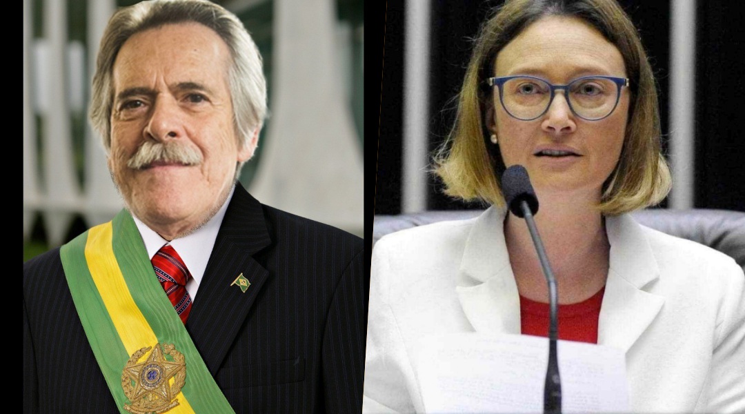 O ator não perdeu tempo para convocar como vice-presidente a gaúcha e deputada Maria do Rosário. 'A mulher que enfrentou o Bozo cara a cara'.